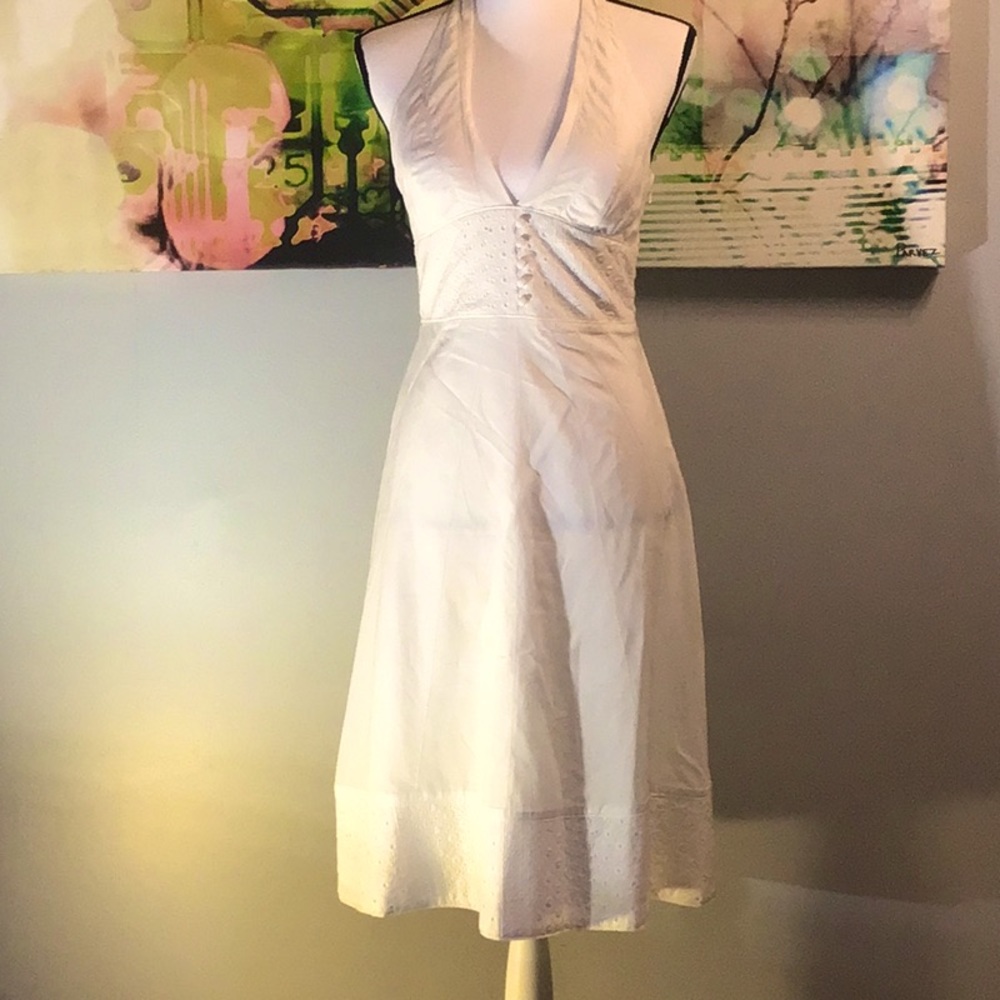 VINTAGE WHITE BACKLESS SUMMER DRESS SIZE 2